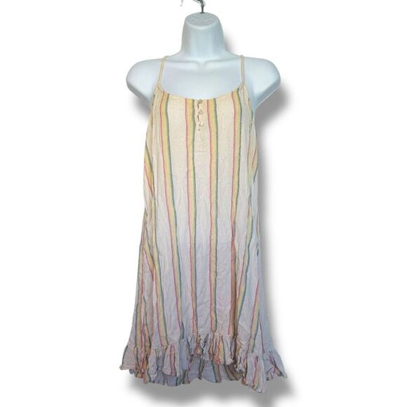 Volcom Women's Multicolor Stripe Cover-Up Shift Dress Size Medium - Picture 2 of 9